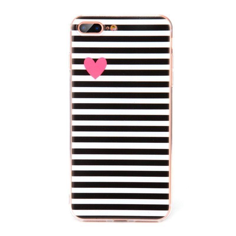 Slim Ultra Blackwhite Stripe Silicone Tpu Phone Case Cover For Iphone X 8 Plus