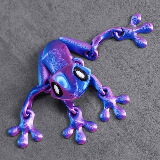 Movable Joints Frog Fridge Magnet 3D Printed Frog Fidget Toy Articulated Animal Model Figurine Magnetic Refrigerator Frog Decoration Ornament