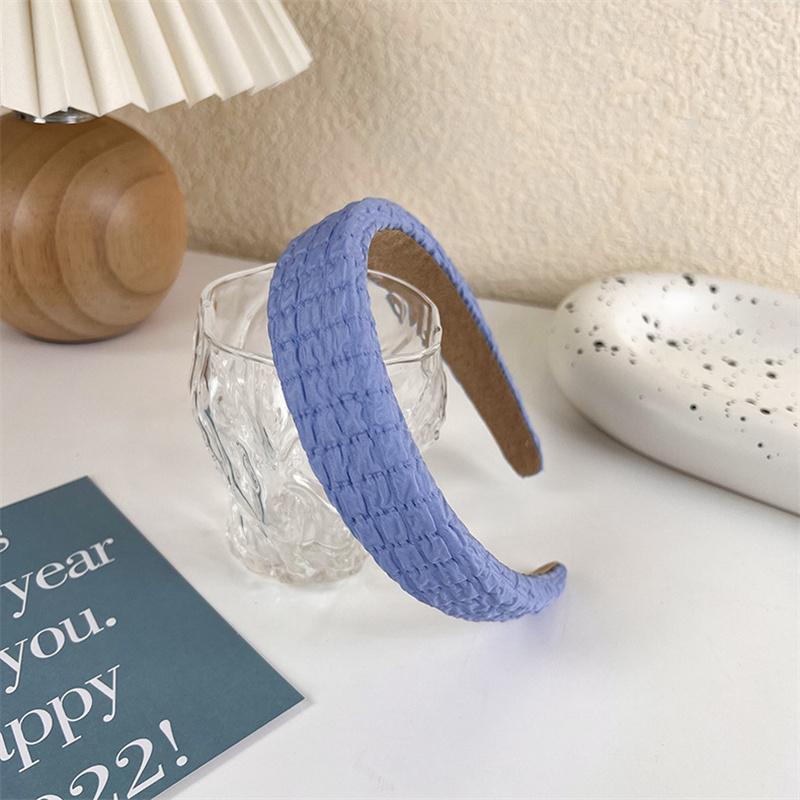 Fashion Wide Hair Bands for Women Bezel Headdress Solid Blue Knitted Braid Headband Girl Hairband Hair Hoop Hair Accessories New