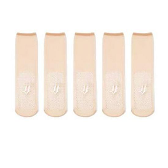 Women's Ultra-Thin Anti-Snag Crystal Stockings with Non-Slip Dots - Breathable, Lightweight, Flesh Color, Mid-Calf