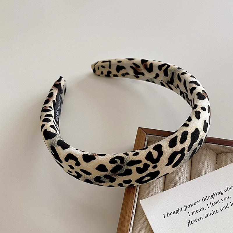 

Корейские девушки леопардовый принт повязки на голову для женщин губка обруч для волос винтажные женские аксессуары для волос женские повязки для волос Size fits all