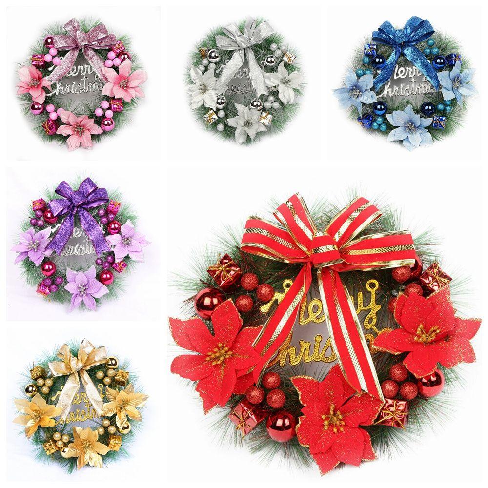 Props DIY Craft Xmas Tree Decor Garland Pine Needle Wreath Christmas Wreath Door Hanging Ornament