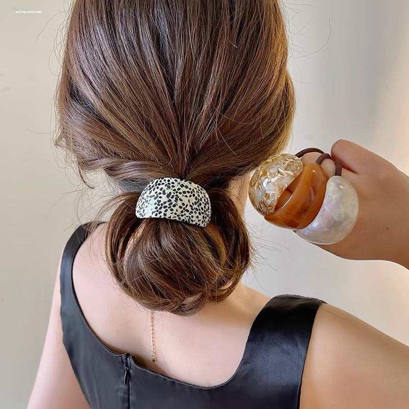 1Pc 8cm Acetate Acr Geometric Elastic Hair Cuff Ponytail Holder Hair Scrunchies Fashion Hair Accessories for Women Hair Ties