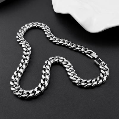 Stainless Steel Jewelry Buckle, Round Grinding Chain, Men's Thick And Domineering Clothing Accessories