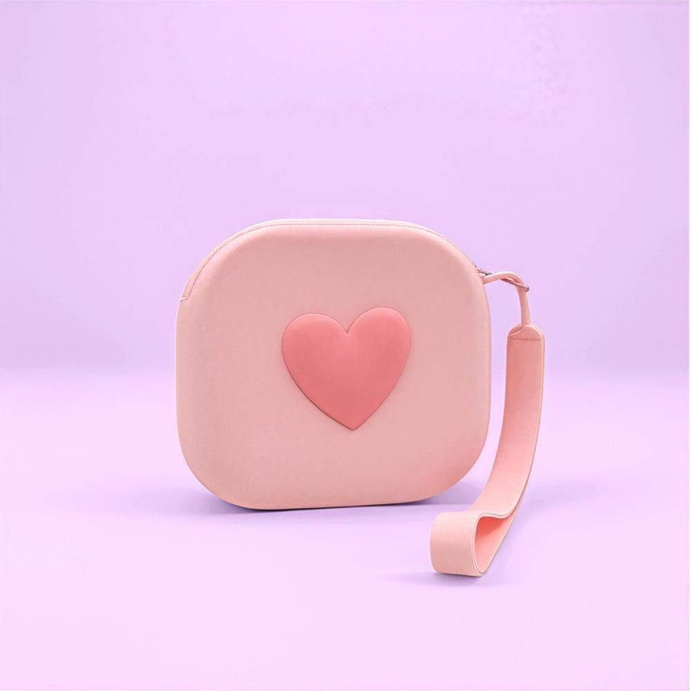 New Love Heart Storage Bag Silicone Coin Purse Wallet with Weaving Lanyard Portable Data Cable Earphone Organizer Key Pouch