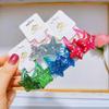 2Pcs Kids Glitter Pentagram Elastic Hair Bands Children Kawaii Hair Ties Rope Ring New Headwear Girls Hair Accessories