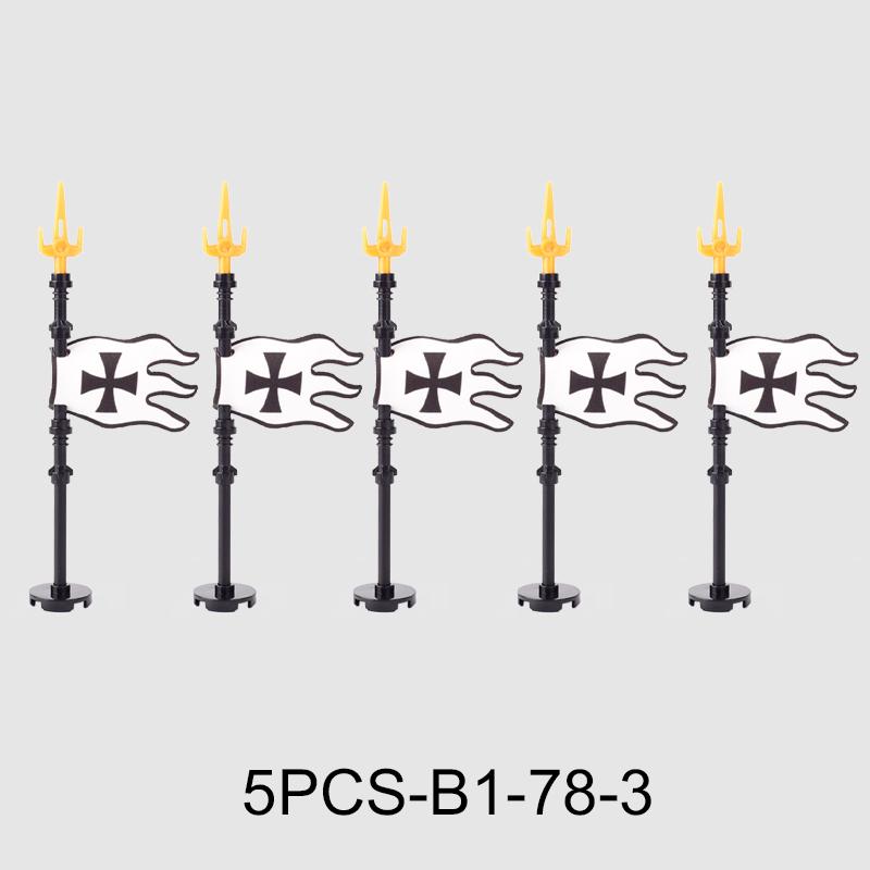 Medieval Military Flag Series War Castle Knight Soldier Warrior Accessories Building Blocks Ancient Holy Rome Bricks Toys Gifts