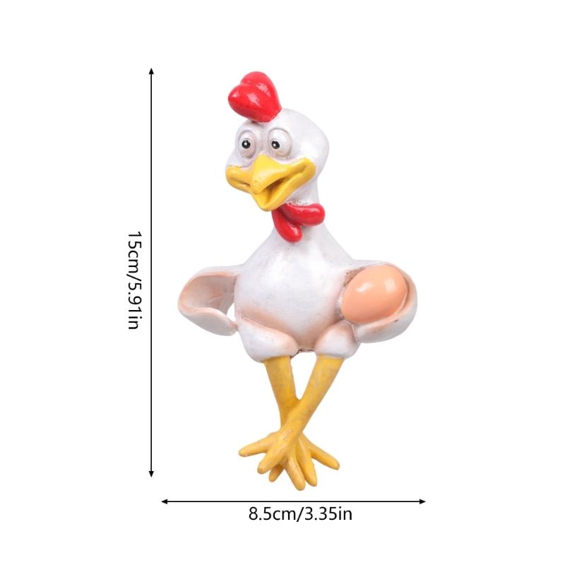 Funny Hens Statue Handcrafted Resin Adornment Delicate Size Holiday Gift Home Accessories For Tabletop Shelf Display