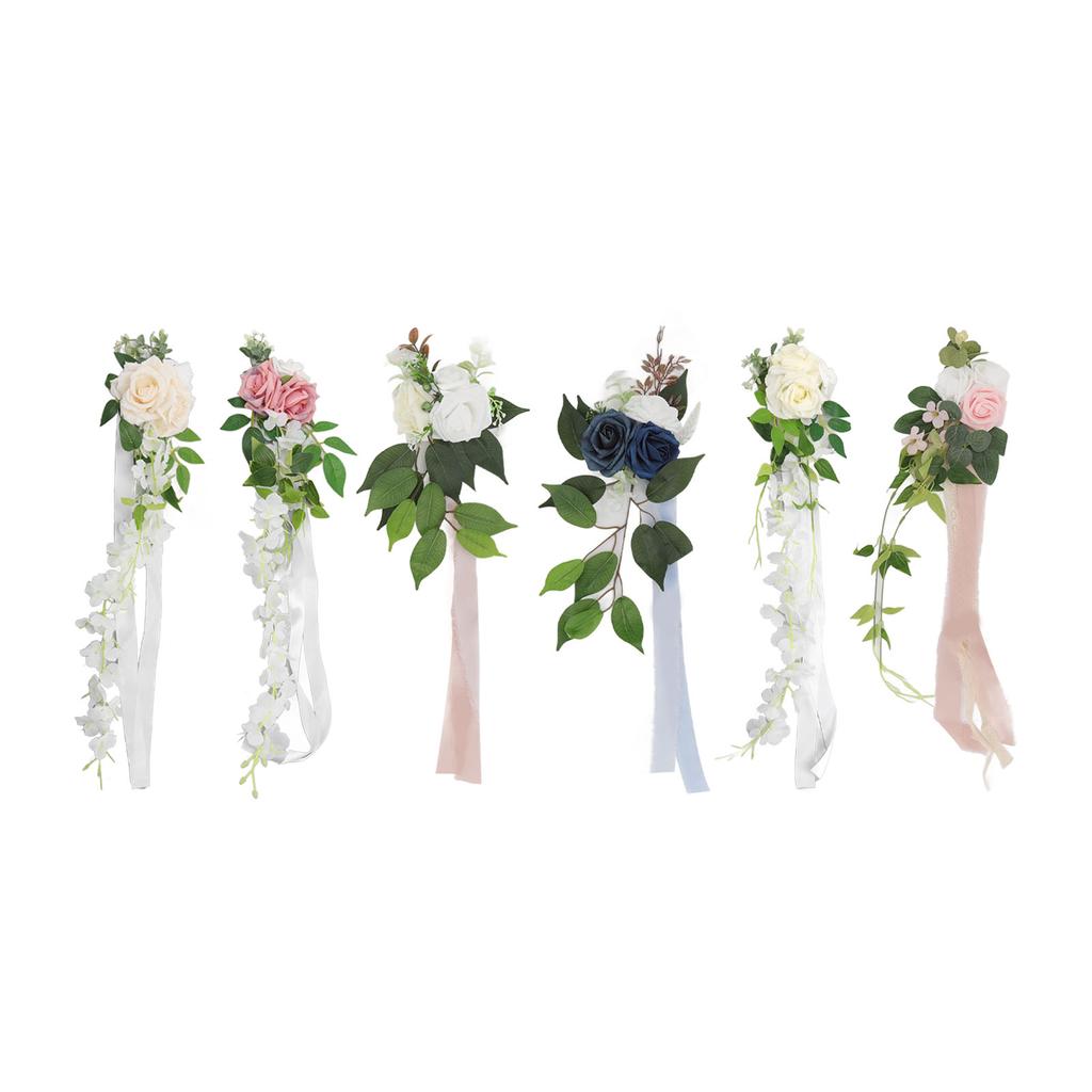 Floare Spătar Scaun Nuntă Artificială Realistă Formă Plină Straturi Bogate Elegantă Trandafir Petrecere Nuntă Scaun