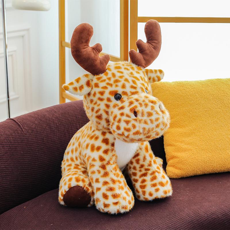 Cute Elk Plush Toys Children's Comfort Doll Claw Machine Zoo Souvenir Sika Deer