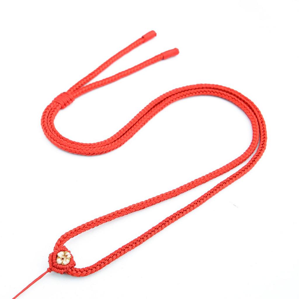 3m Adjustable Ruyi Knot Cord Pendant Necklace - Simple Handmade Jade/Emerald Style for Men & Women.