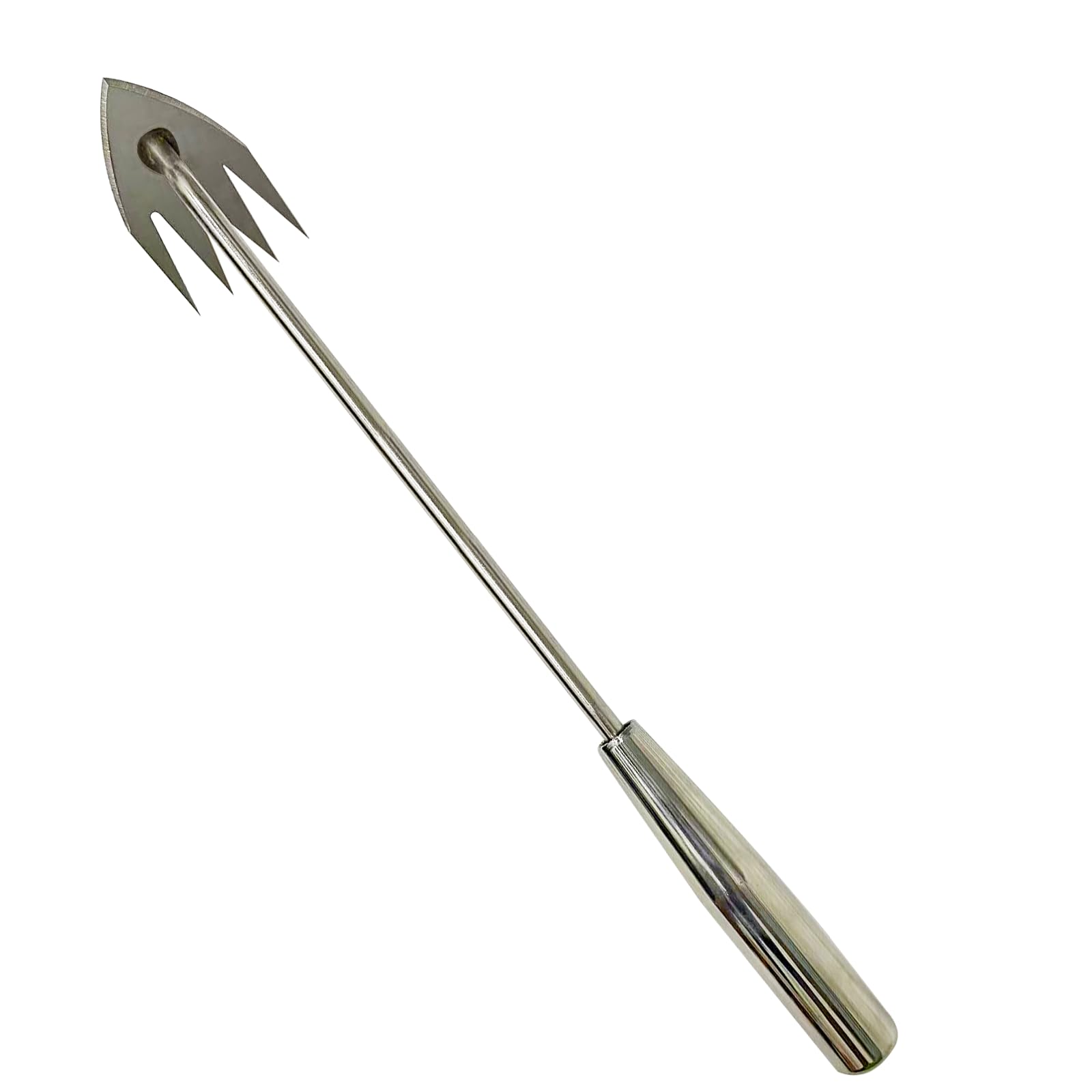 

wolpin Weeding Tool, Stainless Steel Hoe, 50cm, 4-Tooth, WPSLW26 (For Garden Maintenance, Replanting, and Digging)