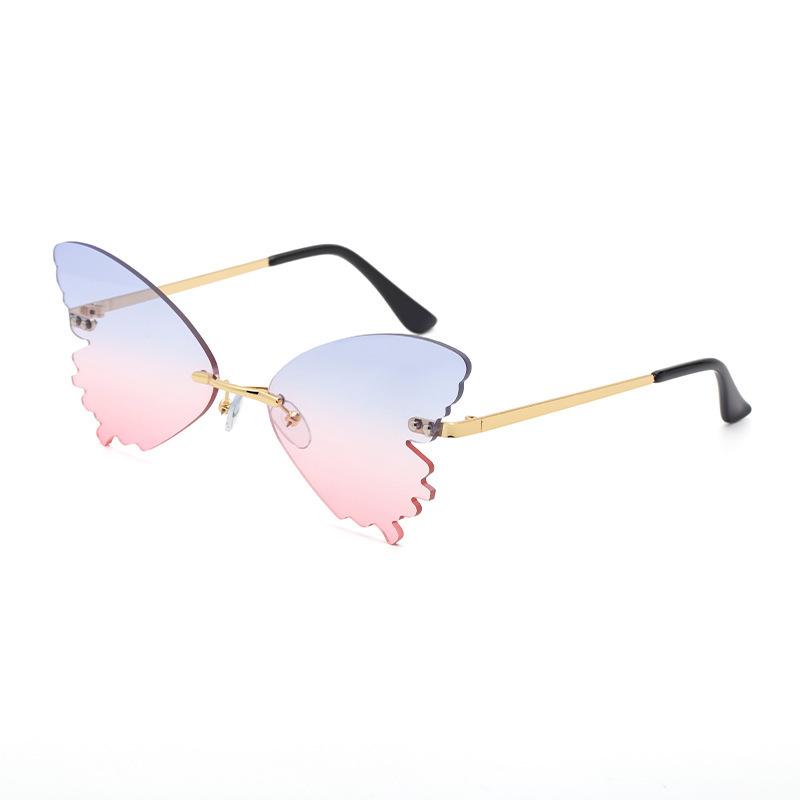 Sunglasses Lady Gradual Change Butterfly Sunglasses Female Tide Personality Party Funny Cool Marine Piece Sunglasses