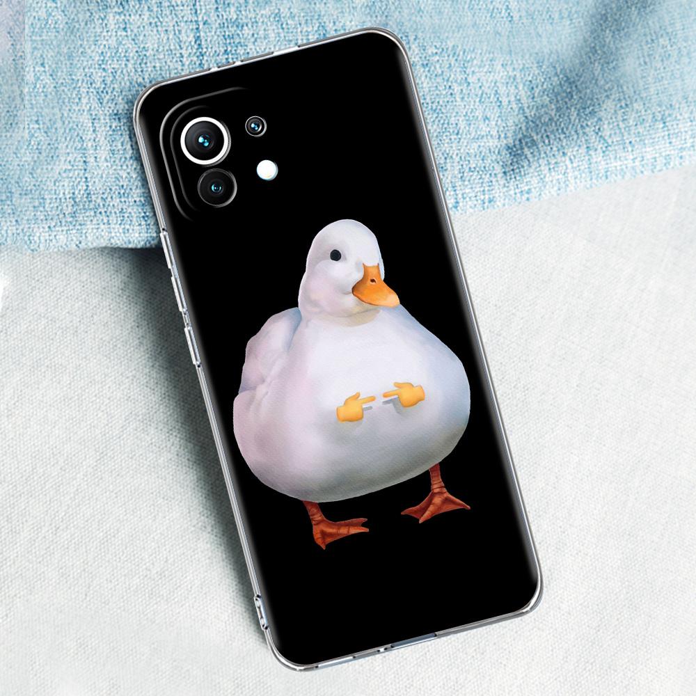 Cartoon Doubt Duck For Poco X5 X3 NFC F5 F4 F3 M3 Clear Case For Xiaomi 12T 12 13 Lite 11 Ultra Mi 10T 5G 11X Pro 11T Soft Cover