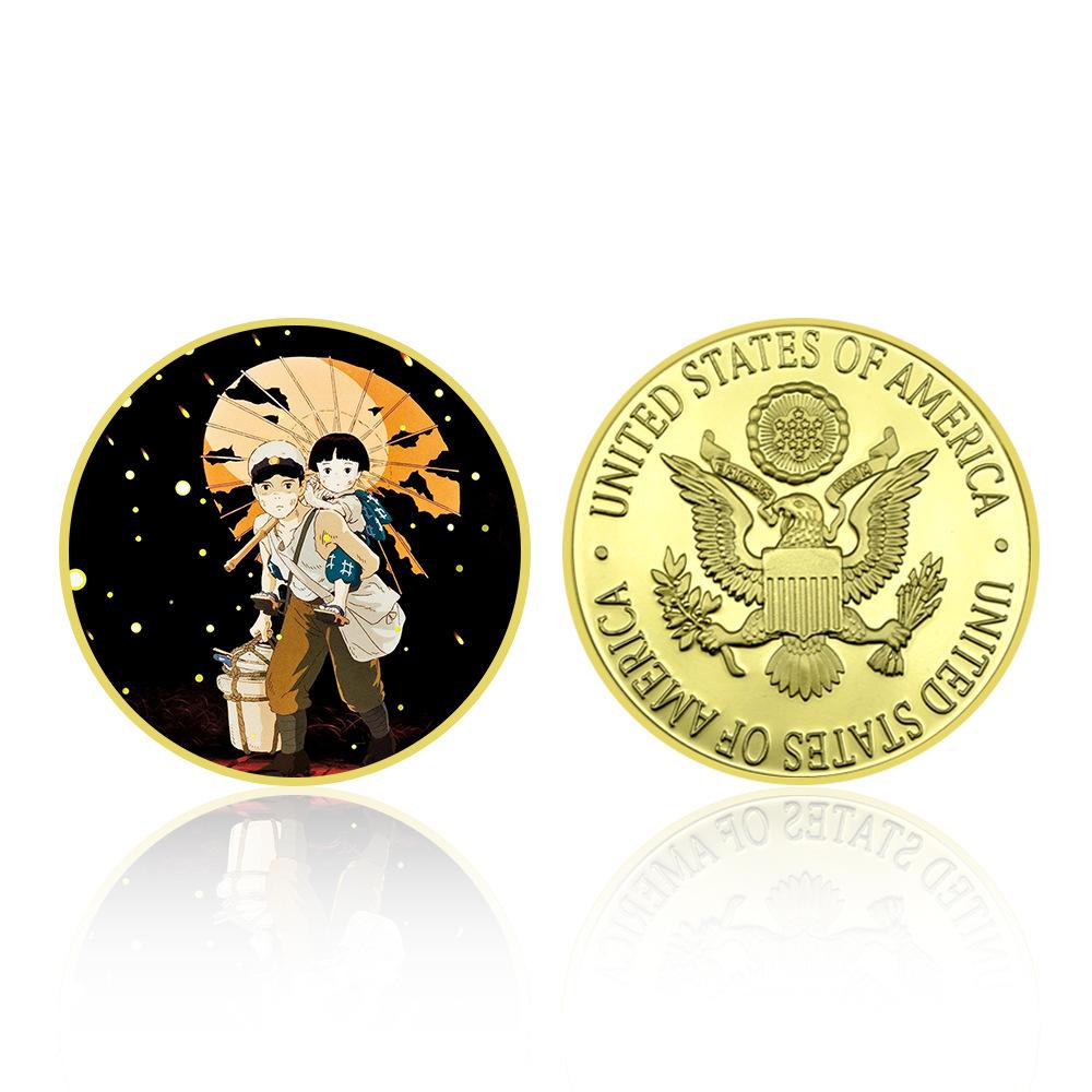 Japanese anime commemorative coin gift box set, cat gold and silver coins, fan collection
