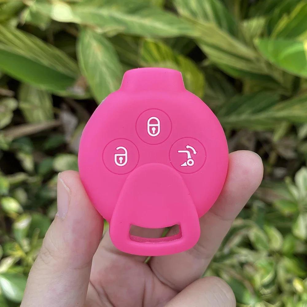 Silicone Car Key Case Rubber Cover Shell Protector for Mercedes Benz Smart Fortwo Crossblade K City Cabrio Keychain Accessories