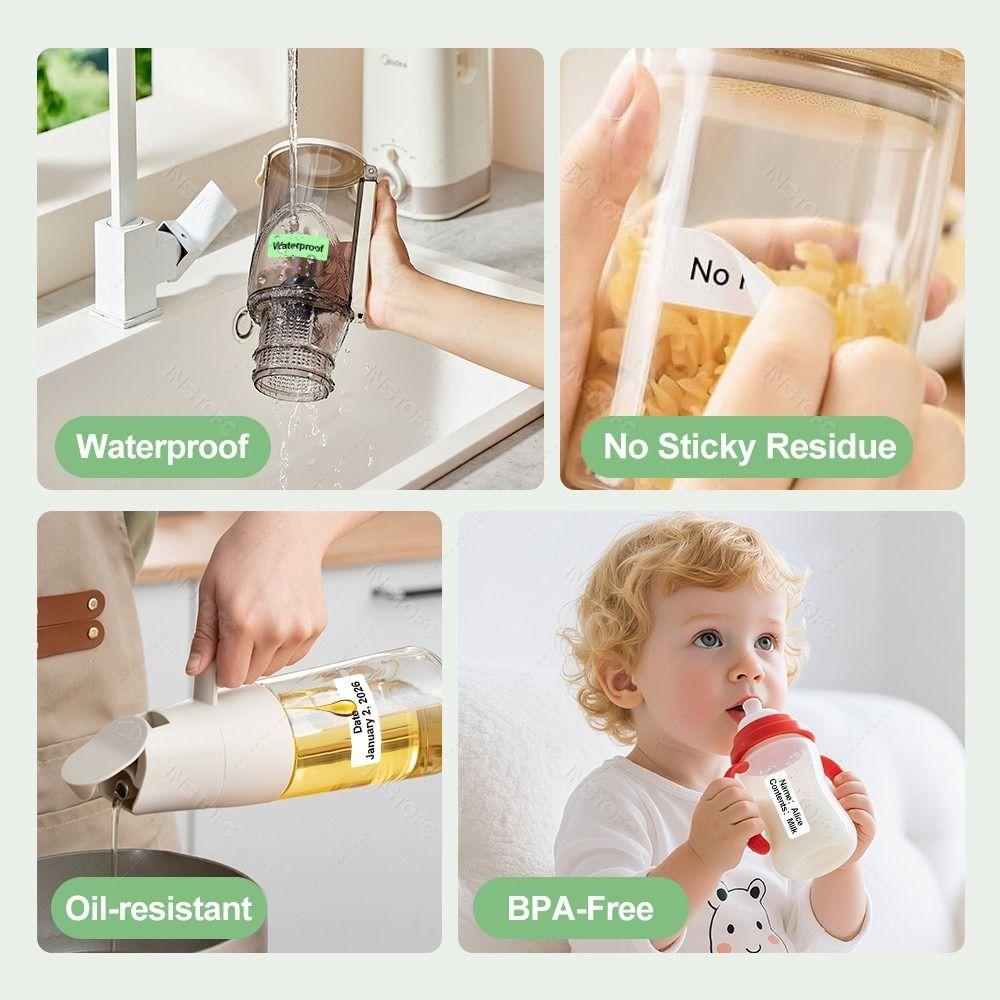 New Colorful Adhesive Label Maker Paper 12mm×40mm 160/Roll Laminated Labeling Paper Thermal Paper Portable Printer
