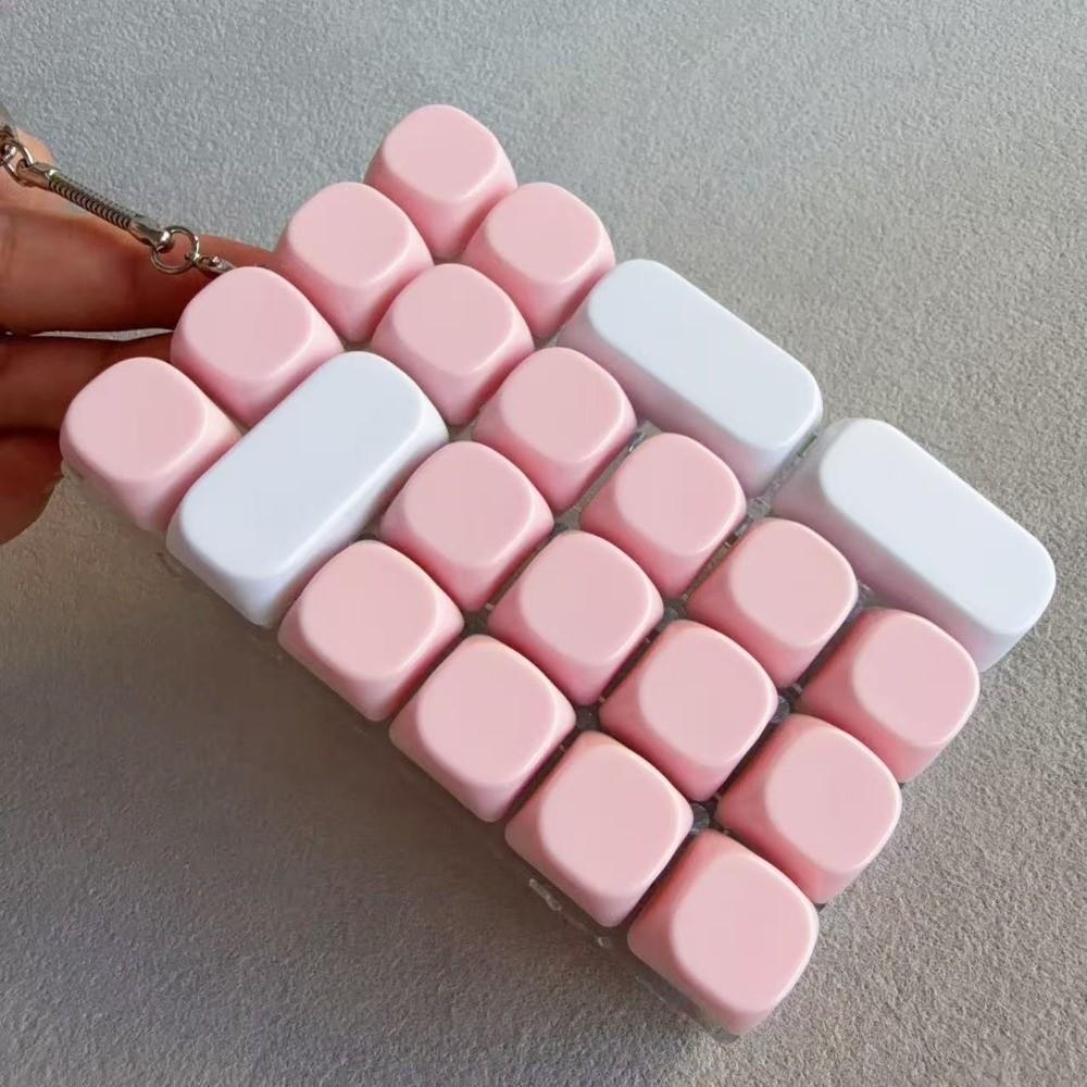 9-key 24-key Finger Button Toys Plastic Keycap Antistress Toys Keyboard Key Chain for Adults Kid