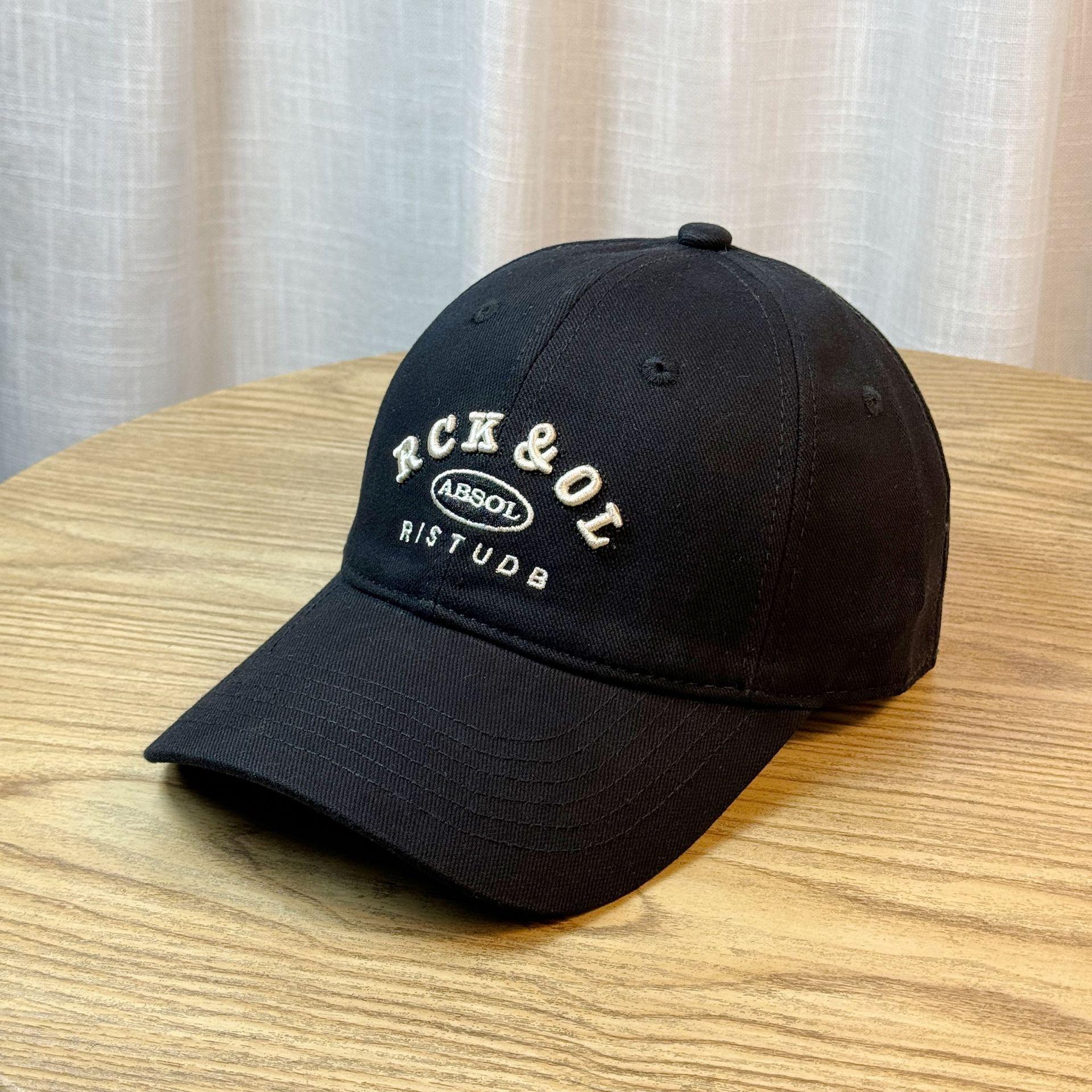 

Women s Spring New Korean Style Letter Print Hat RCKOL Embroidered soft-top baseball cap, fashionable duckbill cap for couples Adult54-60Adjustable чёрный