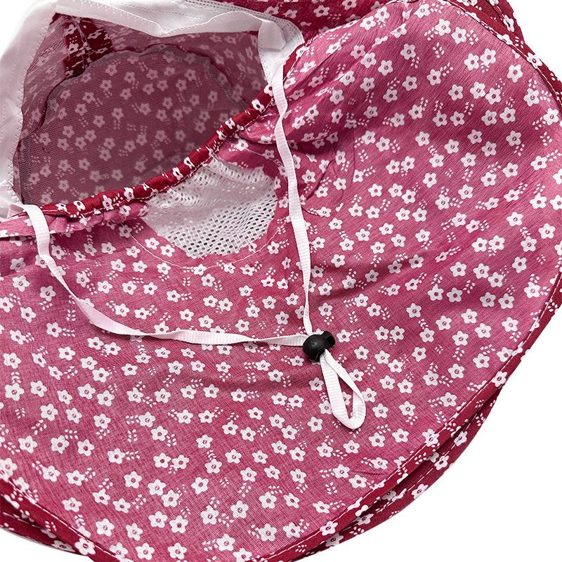 Summer Women's Tea Picking Hat Big Brim Shawl Hat Mask Removable Hat Outdoor Travel Visor Travel Sun Hat