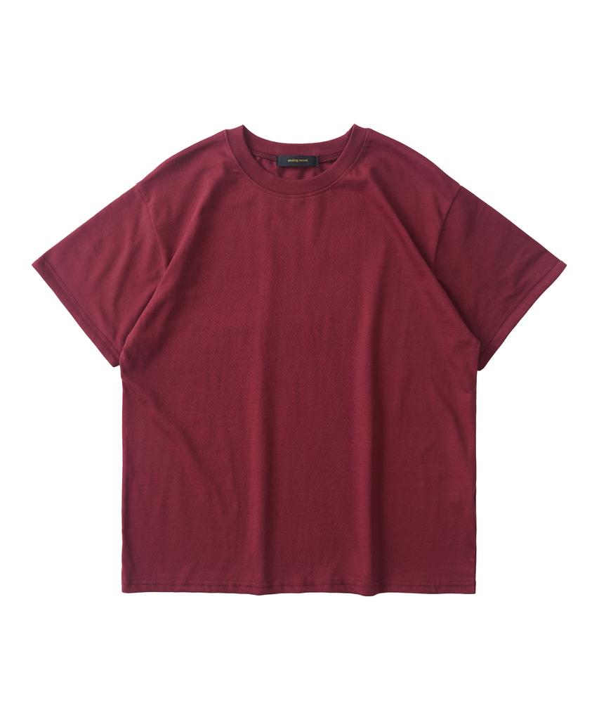ANALOG MOOD Soft Roll-Up Short Sleeve T-Shirt (Burgundy)