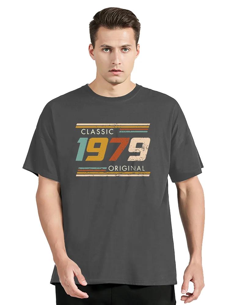 Lustiges 1979 Original Vintage T-Shirt Sommer Grafik Baumwoll-T-Shirt Streetwear Kurzarm Geburtstagsgeschenke T-Shirt Herren Kleidung