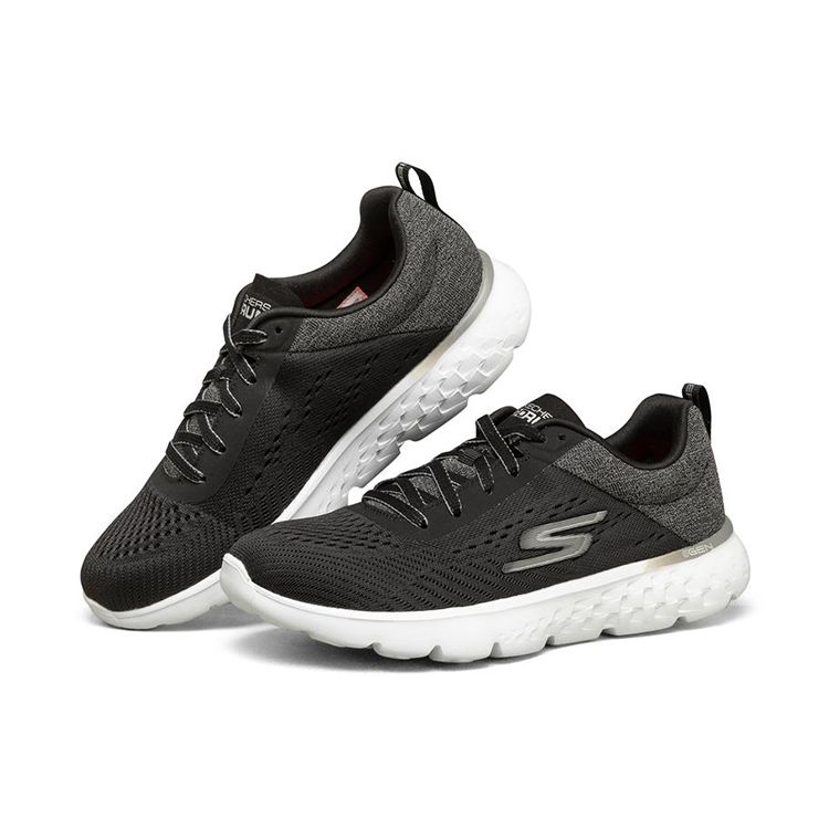 Skechers Go Run 400 Comfortable Sports Mesh Low Top Casual Running Shoes Women Sneaker Black White 667055-BKGY