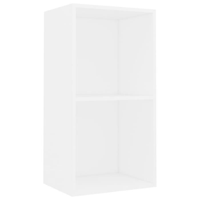 Bibliothèque - vidaXL - 2 niveaux - Blanc - 40x30x76,5 cm - Bois aggloméré