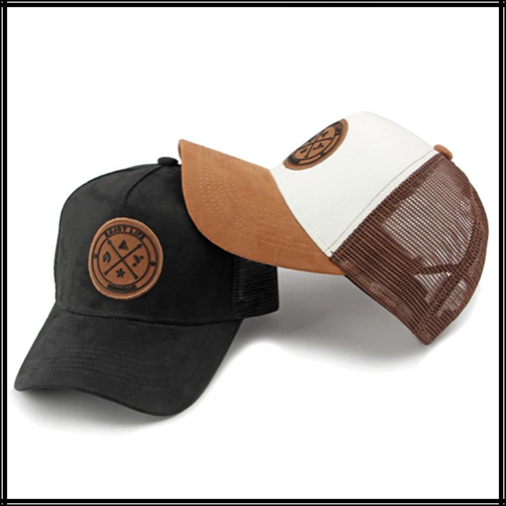 Casual Mesh Cap Hat Logo Design Stylish Sports CZA328 [White Fang] Men's Women's (Khaki)