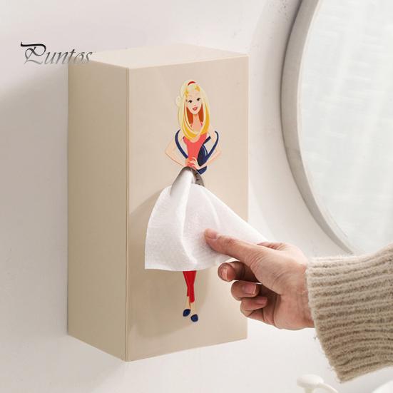 Face Towel Container Storage Box Large Capacity Dustproof Desktop/Wall-Mounted Tissue Storage Bin Paper Dispenser Decoration