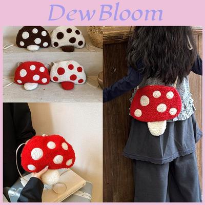 Childrens Mushroom Shape Plush Mini Crossbody Bag With Sewn Details For Kindergarten Kids