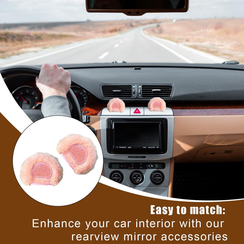 Winter Warm Soft Plush Bunny Ear Car Interior AccessoriesCar Steering Wheel Cover