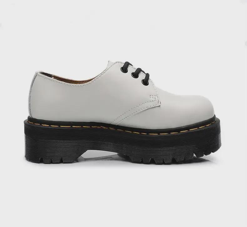 Aibiden 1461 Damen Plateau Lackleder Kurzstiefel mit runder Spitze