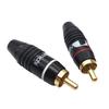 Middle Way Gold-Plated RCA Lotus Male Audio Plug - All Black DIY Terminal