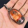 Red Snake Skin/ Red River Jasper  Gemstone Pure Copper Wire Wrapped Handmade Pendant Jewelry
