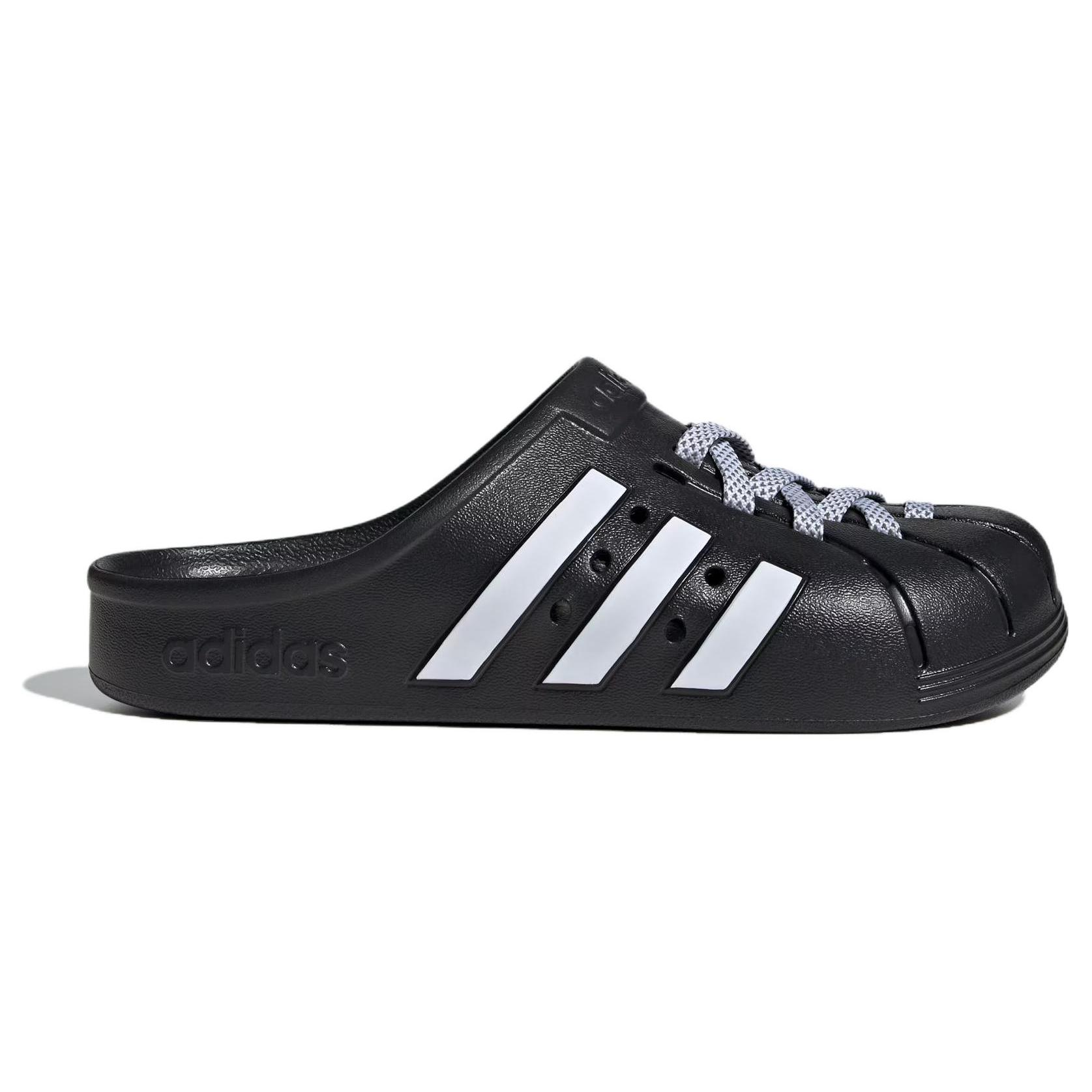

Новые клоги Adilette Adidas Черный Белый Шнурки JH9848 42