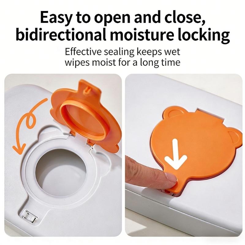 Wipes Case Portable Baby Wipes Dispenser Dustproof Wipe Holder Bear Pattern Wipes Box Baby Wipe Case Keep Wipe Wet