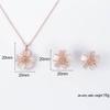 Elegant Cherry Blossom Flower Opal Pendant Necklace Earring Fashion Jewelry Set