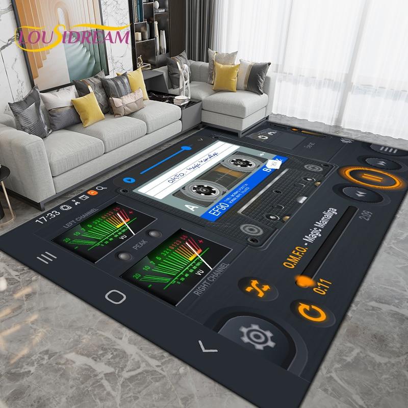 DJ Music Screen Pattern Area Rug,Carpet Rug for Living Room Bedroom Sofa,Kitchen Bathroom Hallway Runner Non-slip Floor Mat