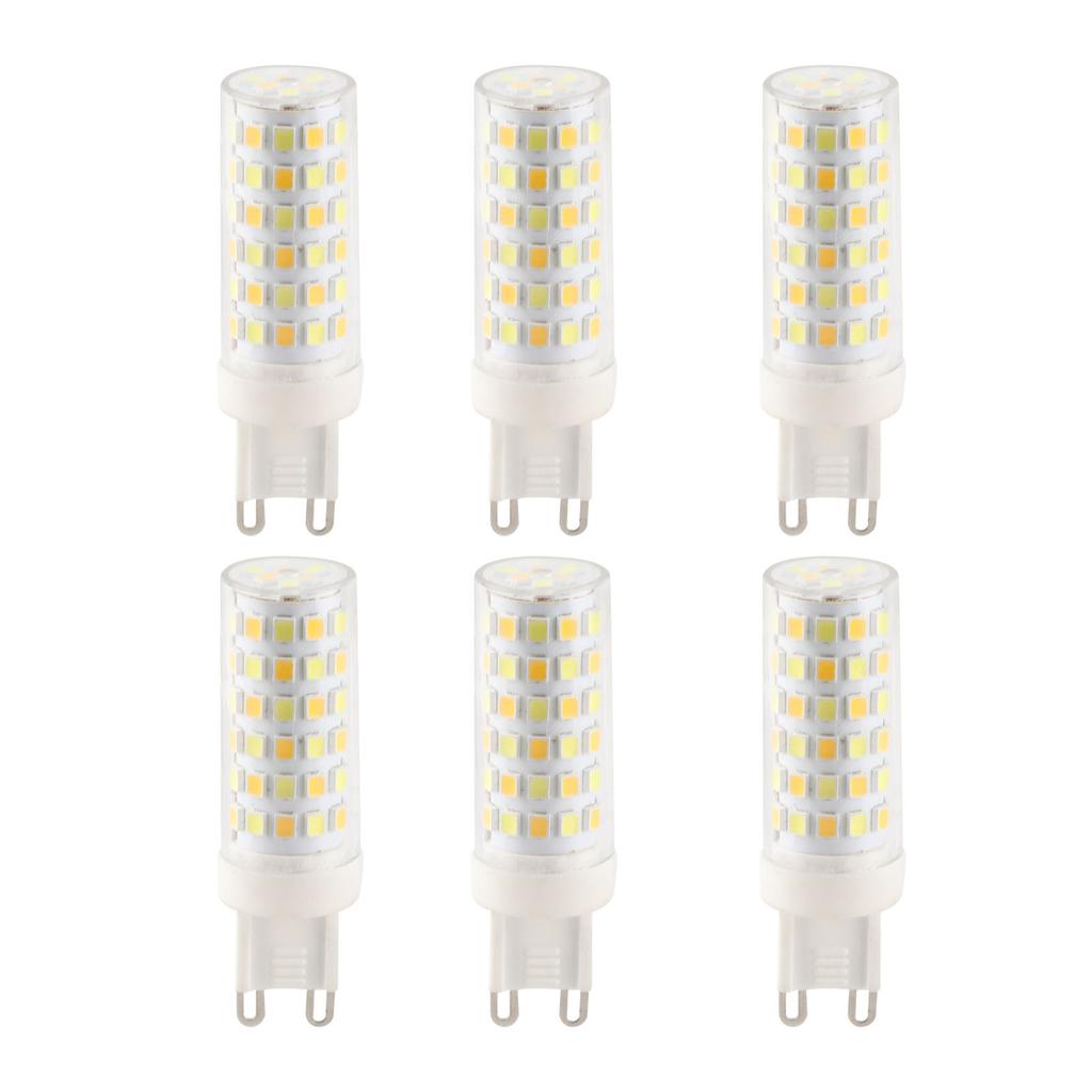 6PCS 77LED G9 Light Bulb 9W Small Ceiling Lamp Bulb 3 Light Color Wall Lamp Bulb for Home