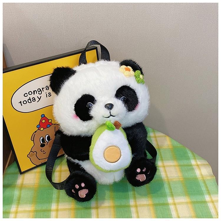 Plüsch-Rucksack mit Panda-Motiv für Mädchen, atmungsaktives Design und sicherer Reißverschluss für den täglichen Gebrauch