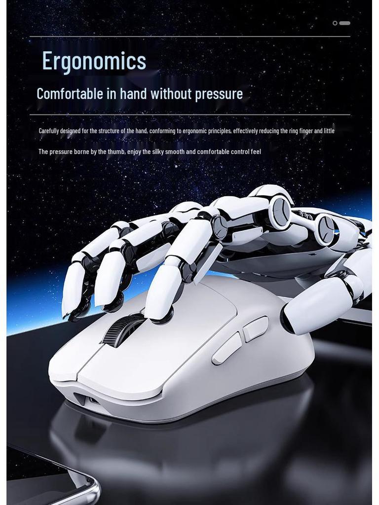 Newmen Butterfly PAW3395 Dual Battery Lightweight Wireless/Wired 2.4G Bluetooth Three-Mode Gaming Mouse