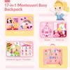 Montessori-Spielzeug für Kleinkinder, Lern- und Lernaktivitäten, Reisespielzeug, Dinosaurier, Ankleiden, sensorischer Rucksack für das Leben