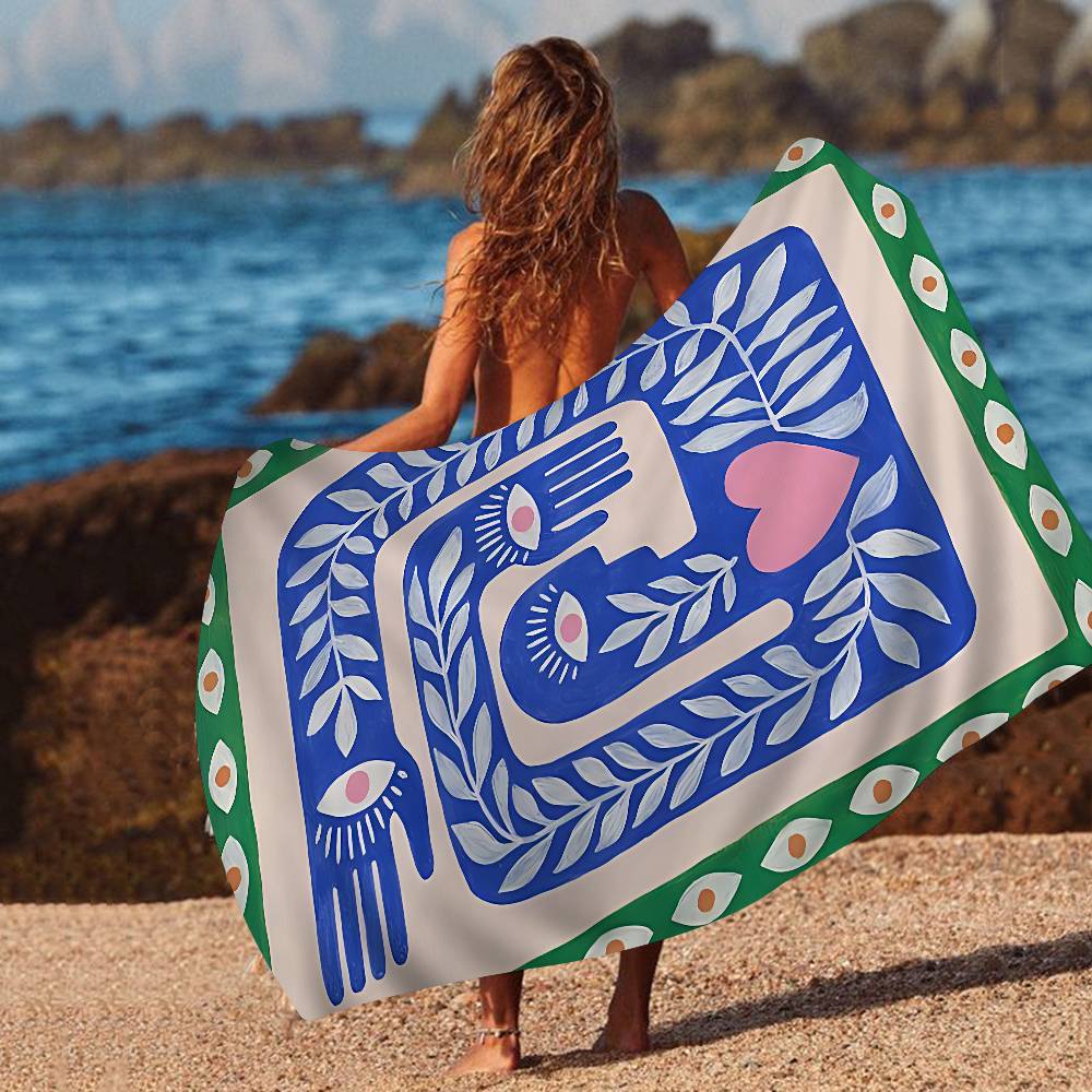 Ancient Egypt Tiger Leopard Microfiber Beach Towel Absorbent Quick dry Soft Yoga Swimming Resort Mountain Climbing Towel
