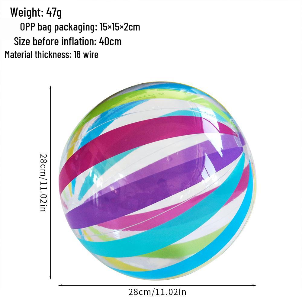 PVC Inflatable Transparent Beach Ball with Blue Sequins for Water Play and Photo Props