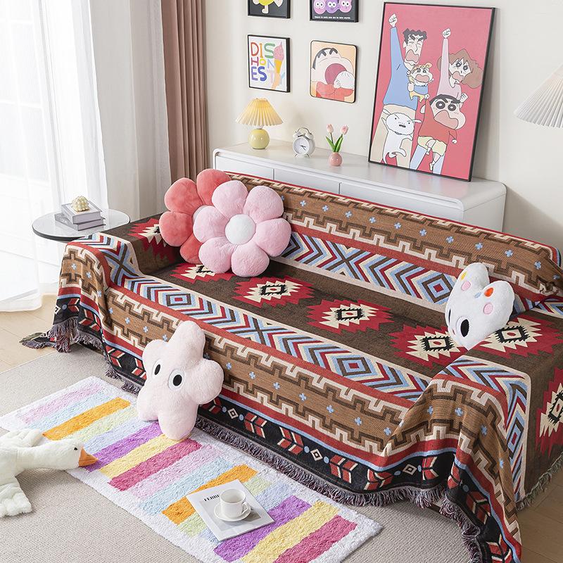 Bohemian Sofa Blanket Blanket Line Blanket Camping Blanket Outdoor Picnic Blanket Nap Blanket Leisure Blanket Cover