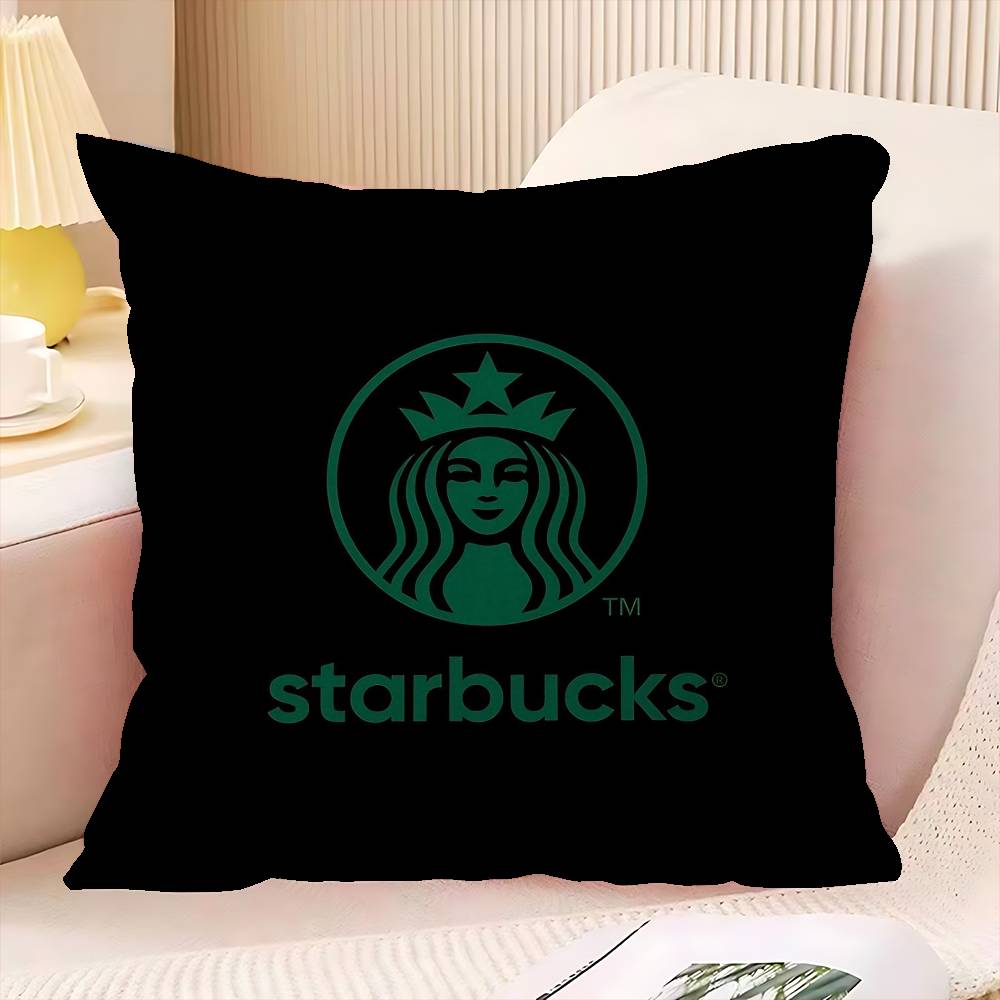 Cool S-Starbucks LOGO Cushion Cover Car Throw Pillow Case For Sofa Car Christmas Gift 40x40cm 45x45cm