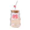 Mit Strohglasbecher mit Deckel Wellendesign Saftbecher Valentinstagsgeschenk Kaffeetasse Milchbecher