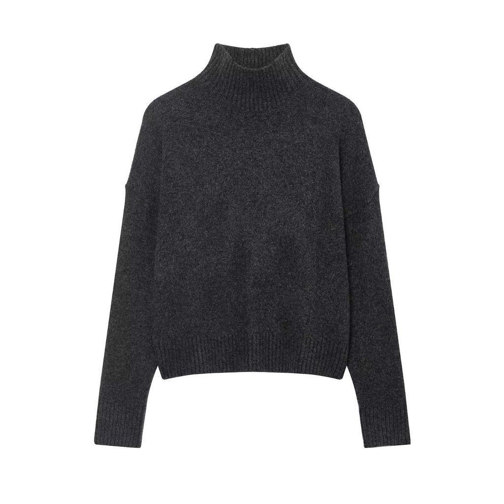 Z European Style 2025 Women's Fashion Soft Stand Collar Knitwear