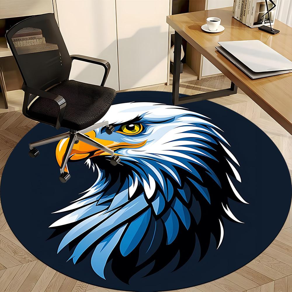 1pc Eagle Emblem Office Round Area Rug, Under Office Chairs Bedroom Living Room Home Decor, Room Deco
